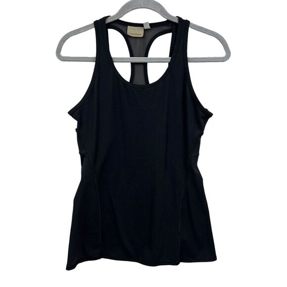 Athleta Tank Top‎ Breathable Mesh Racer Back Athletic Fit Stretch Black Women XS - Picture 1 of 5